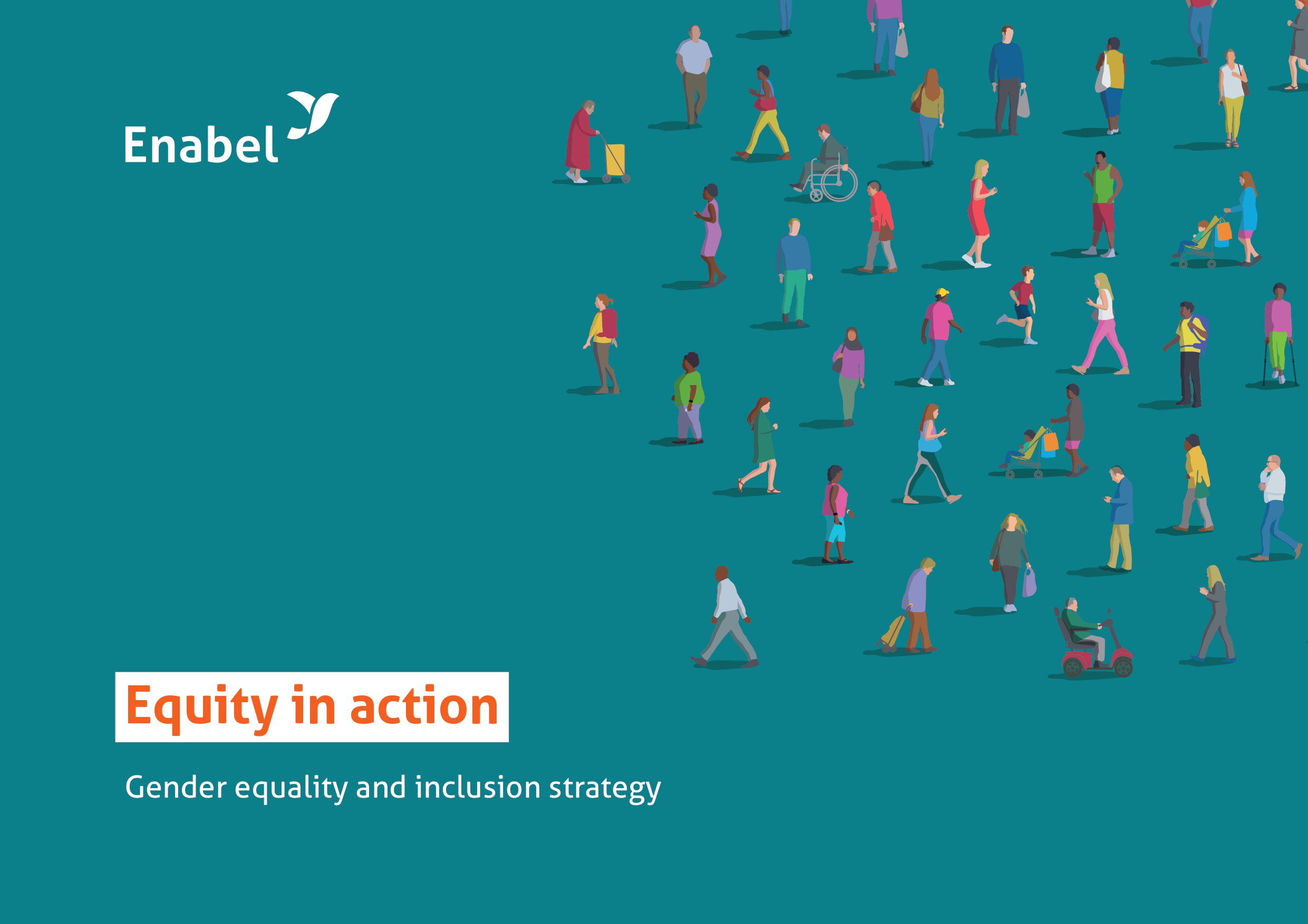 drawing with illustrations of human beings and title of the strategy